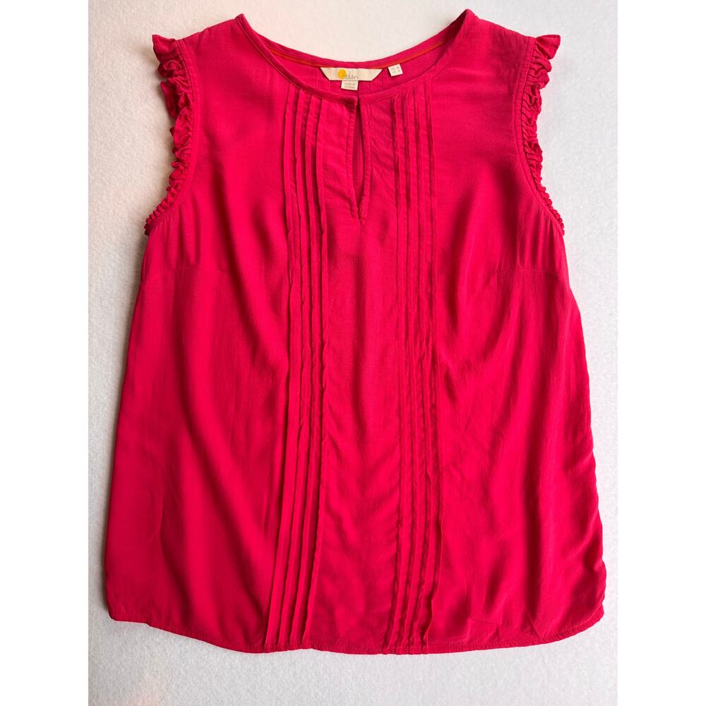 Boden Sleeveless Pleated Pink Blouse Size 4